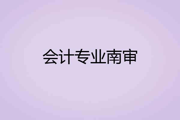 会计专业南审