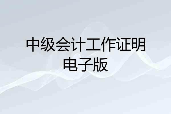 中级会计工作证明电子版