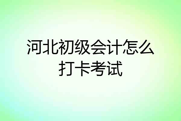河北初级会计怎么打卡考试