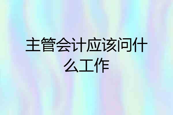 主管会计应该问什么工作