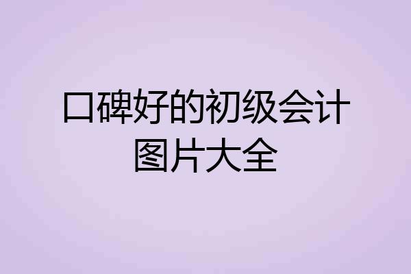 口碑好的初级会计图片大全