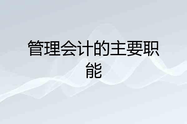 管理会计的主要职能