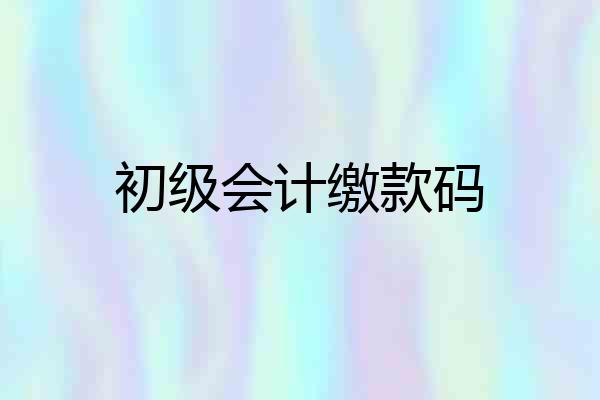 初级会计缴款码