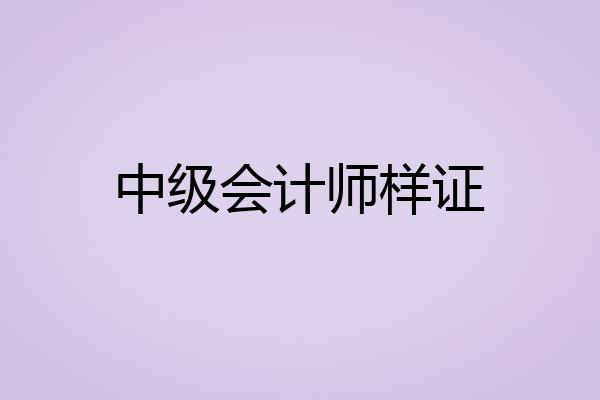 中级会计师样证