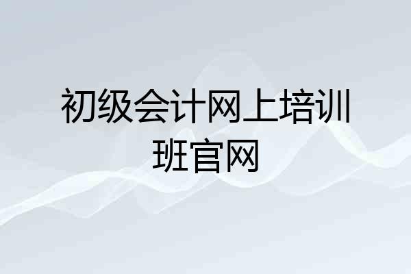 初级会计网上培训班官网