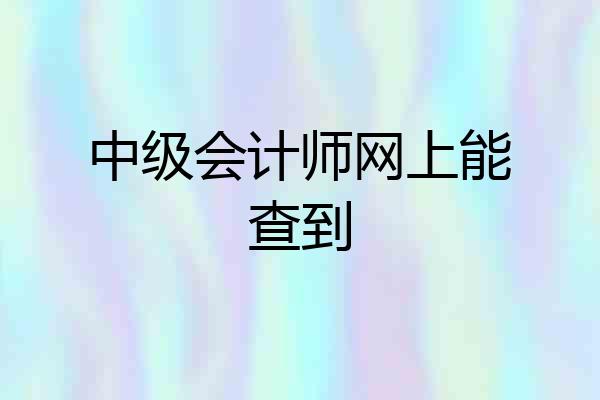 中级会计师网上能查到