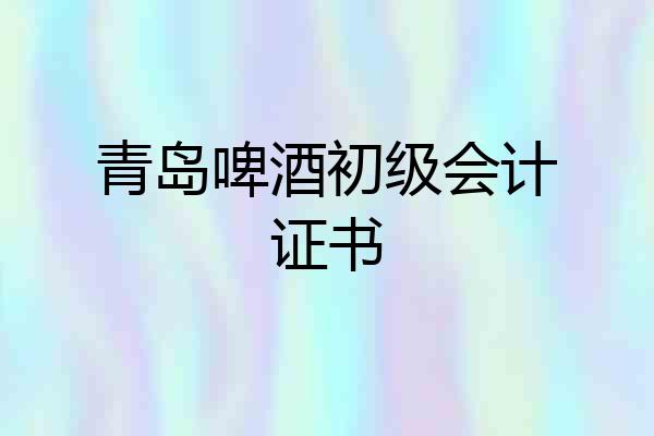 青岛啤酒初级会计证书