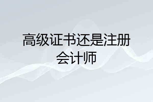 高级证书还是注册会计师