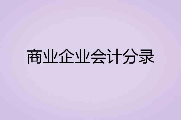 商业企业会计分录