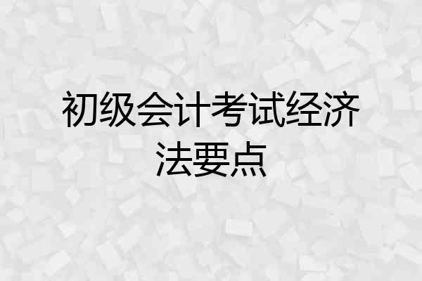 初级会计考试经济法要点