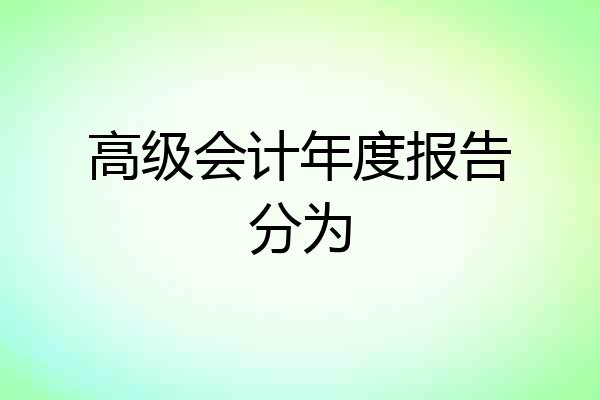 高级会计年度报告分为