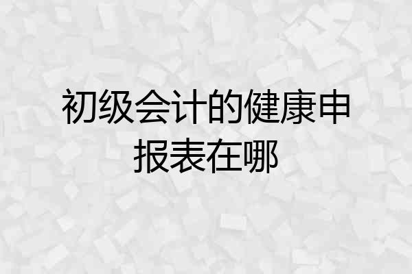 初级会计的健康申报表在哪