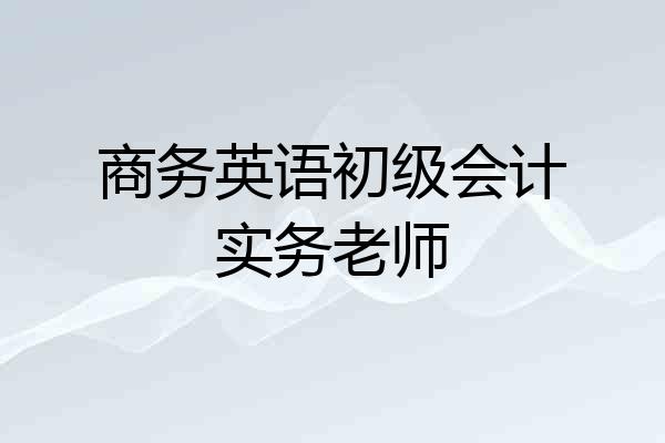 商务英语初级会计实务老师