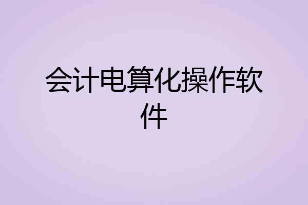 会计电算化操作软件