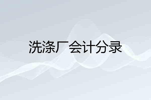 洗涤厂会计分录