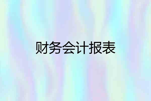 财务会计报表