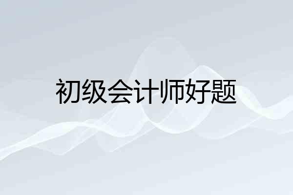 初级会计师好题