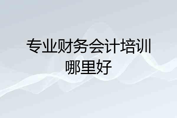专业财务会计培训哪里好