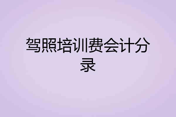 驾照培训费会计分录
