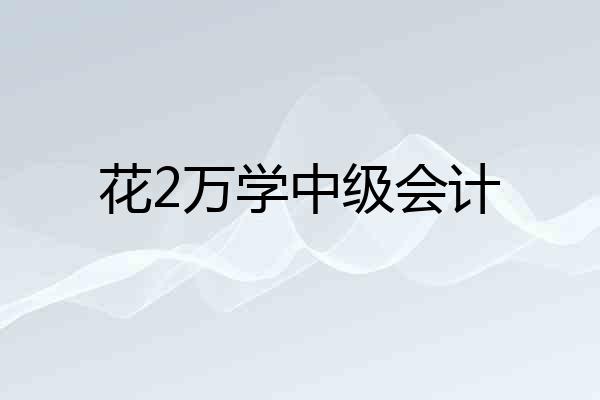 花2万学中级会计