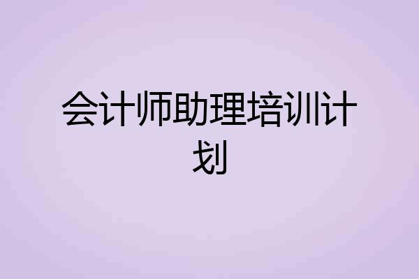 会计师助理培训计划