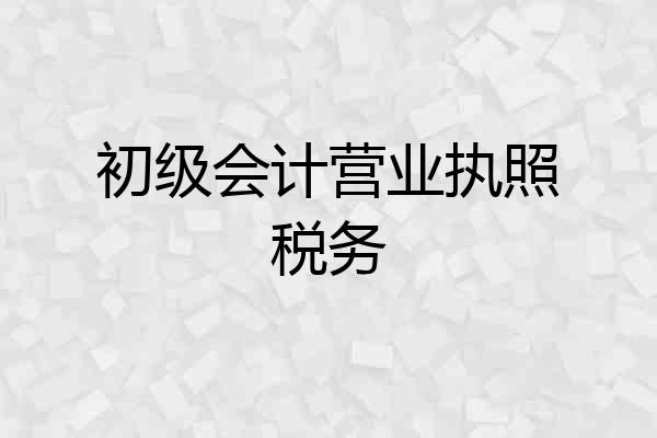 初级会计营业执照税务