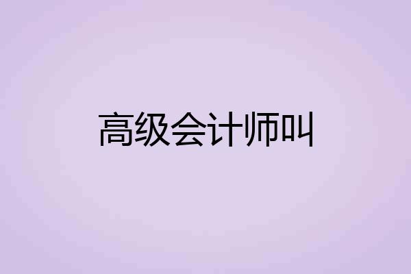 高级会计师叫