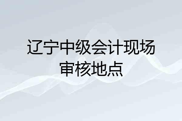 辽宁中级会计现场审核地点