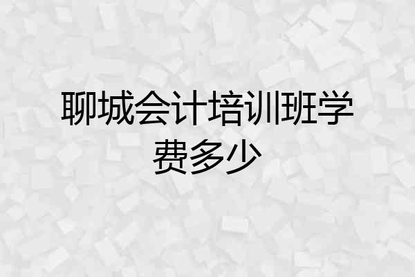 聊城会计培训班学费多少