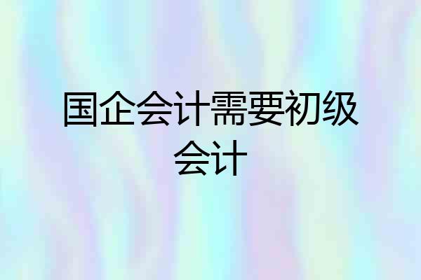 国企会计需要初级会计
