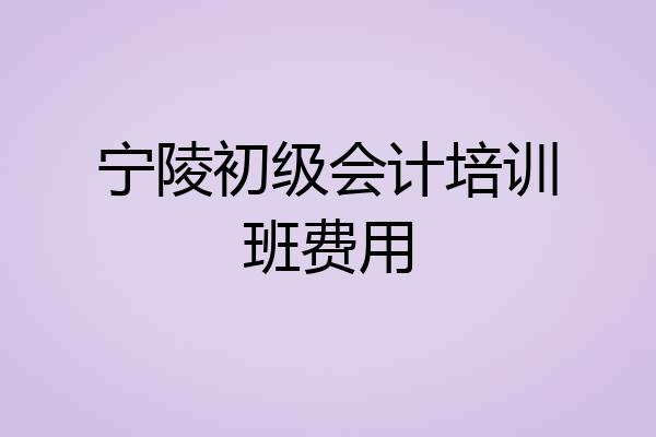 宁陵初级会计培训班费用