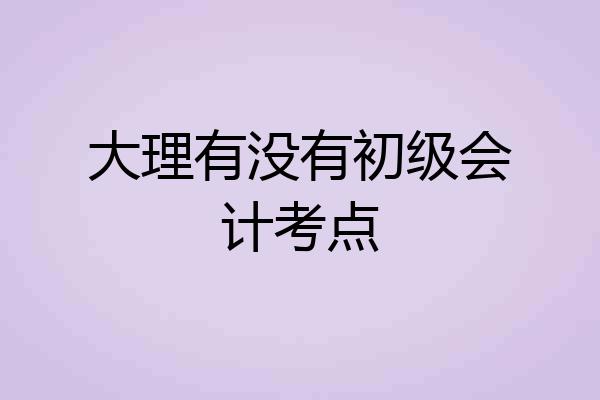 大理有没有初级会计考点