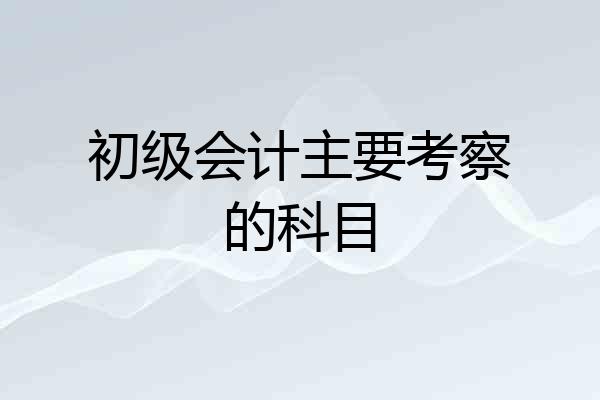 初级会计主要考察的科目