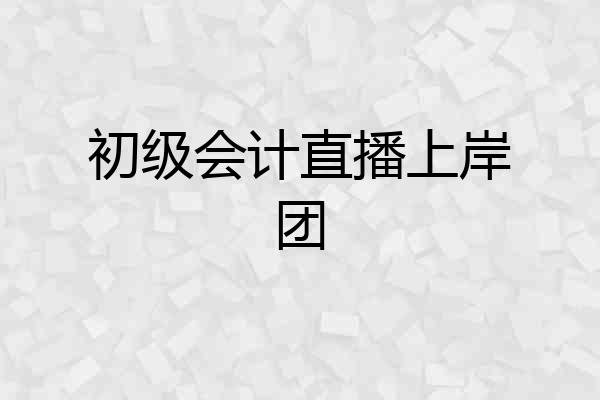 初级会计直播上岸团