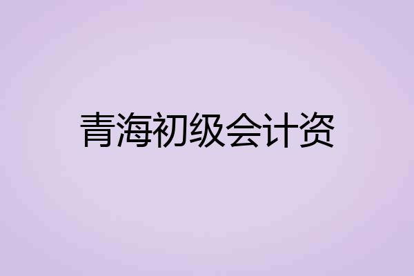 青海初级会计资