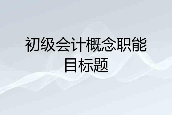 初级会计概念职能目标题