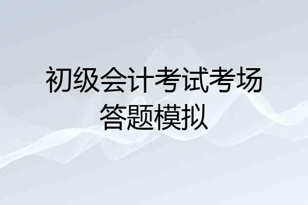 初级会计考试考场答题模拟