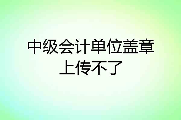 中级会计单位盖章上传不了