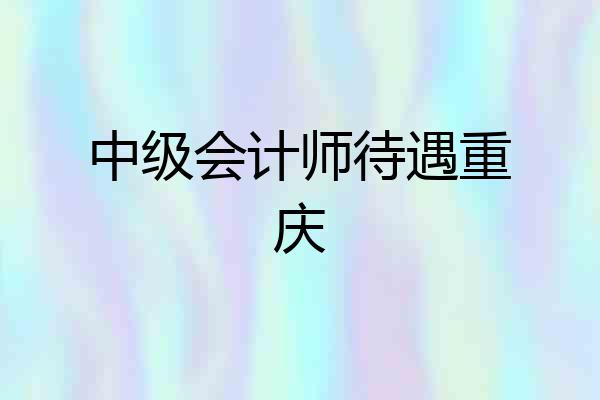 中级会计师待遇重庆