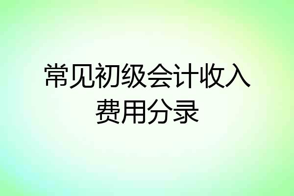 常见初级会计收入费用分录