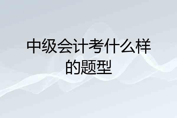 中级会计考什么样的题型