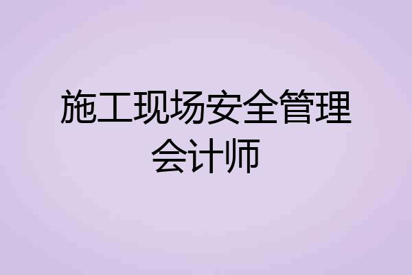 施工现场安全管理会计师