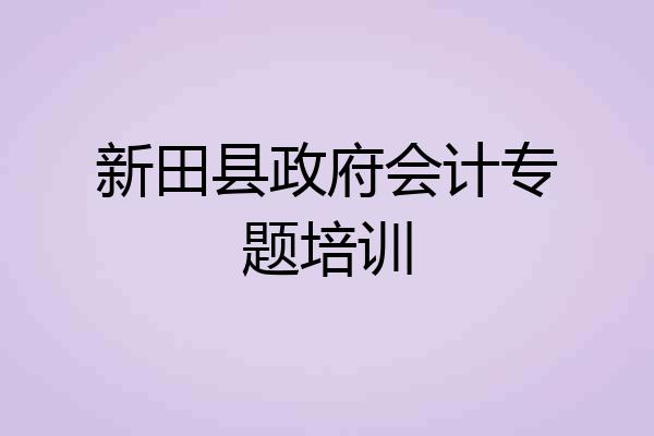 新田县政府会计专题培训