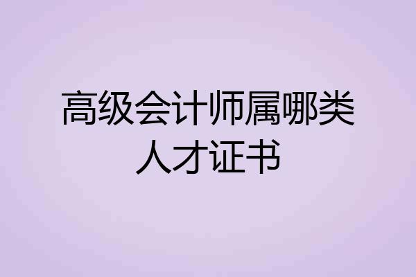 高级会计师属哪类人才证书
