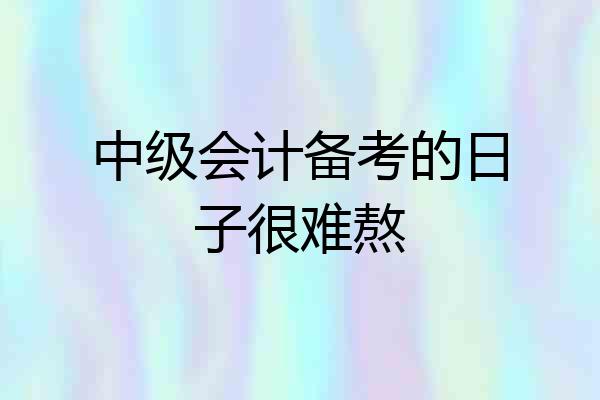 中级会计备考的日子很难熬