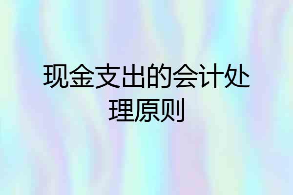 现金支出的会计处理原则