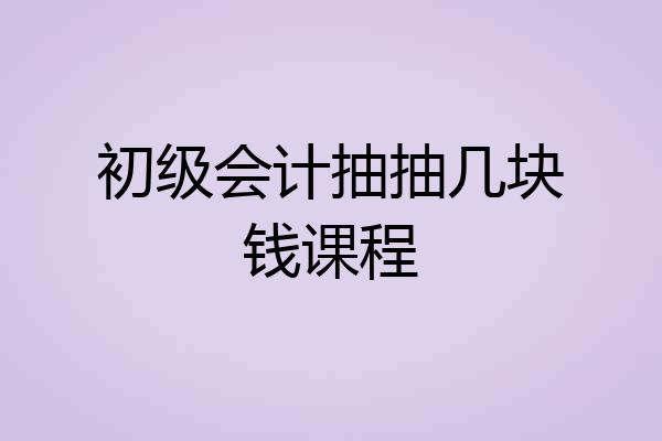 初级会计抽抽几块钱课程