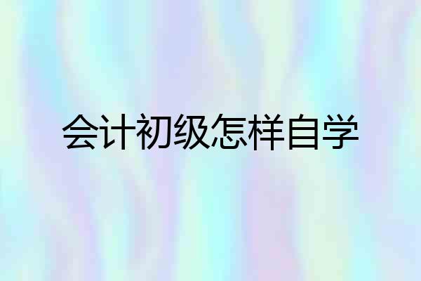 会计初级怎样自学