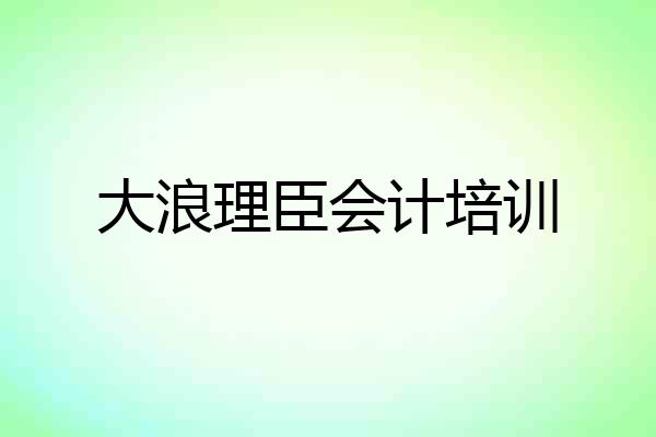 大浪理臣会计培训