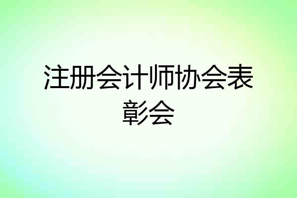 注册会计师协会表彰会